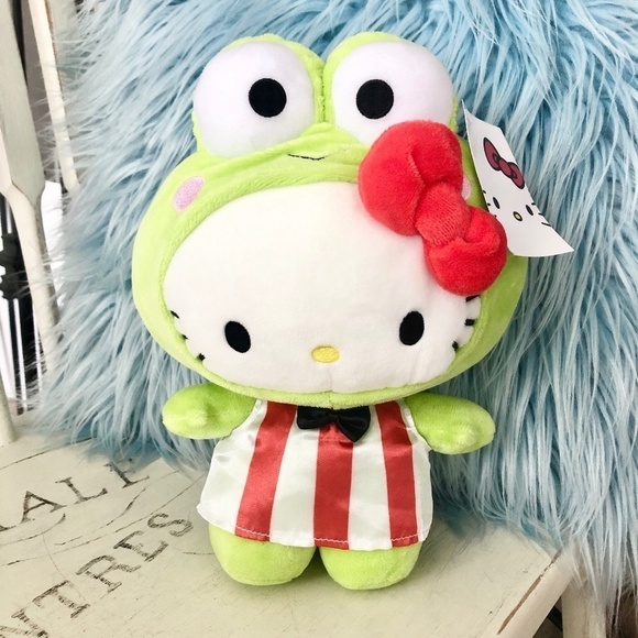 Hello Kitty, In, Keroppi, Costume, Plush, 10", Stuffed Hello Kitty, Toy, NWT - Picture 1 of 12
